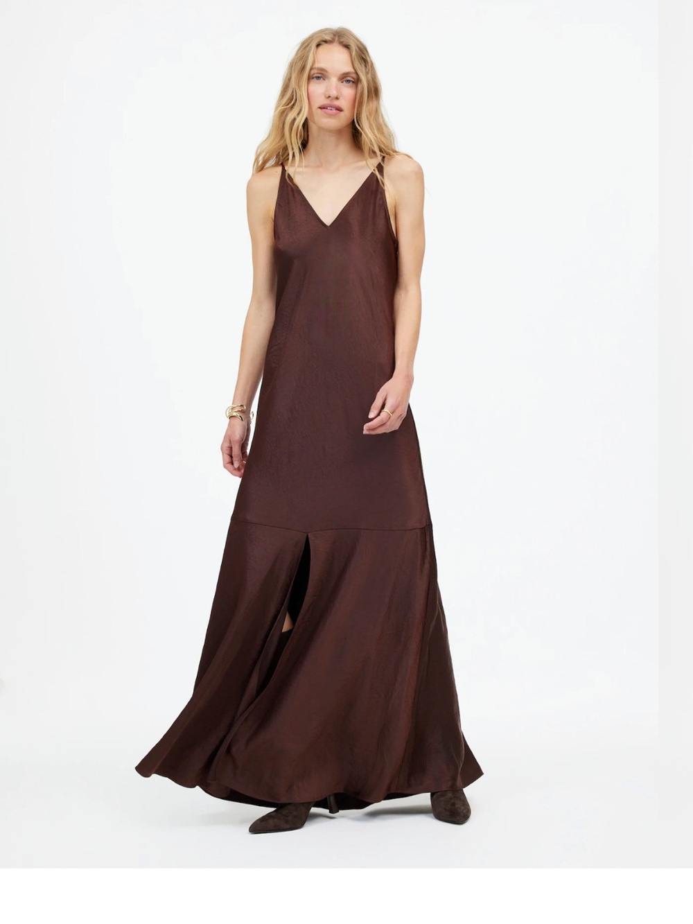 Madewell Satin Sleeveless Maxi Slip Dress